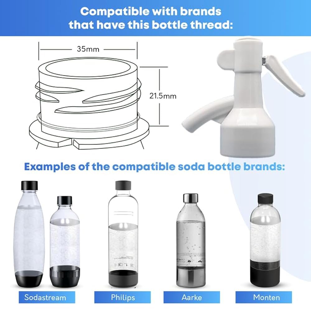 Sodafall fizz saver 소다 병 브랜드와 메이커 호환 가능 (화이트) 디스펜서, 및 Sodastream 기타 black - 상세 이미지 2
