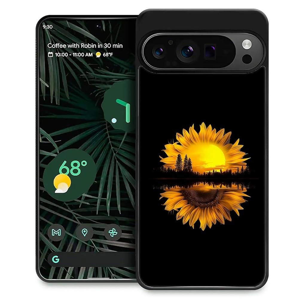 다다픽엔셀 구글 픽셀 9 프로 XL 케이스 해바라기 숲 패턴 울트라 프로텍션 실리콘 TPU
