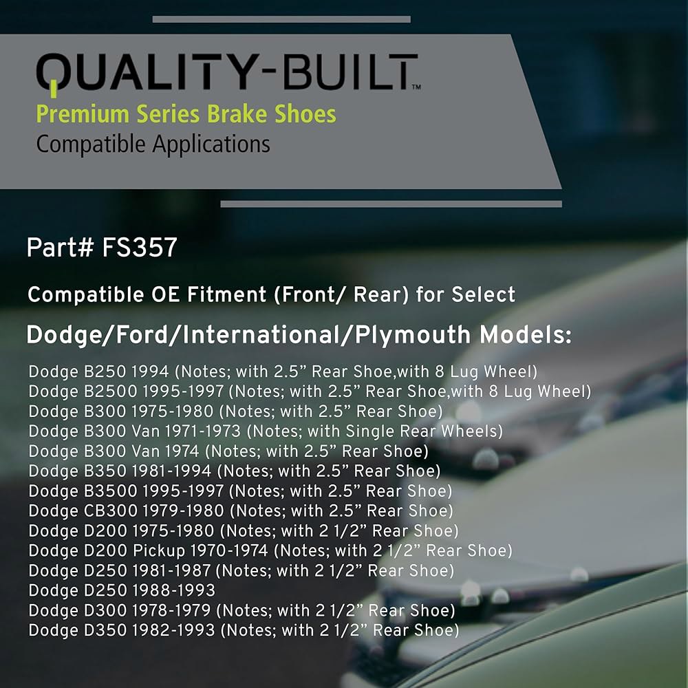 QUALITY-BUILT 프리미엄 - 후면 드럼 FS357 기타) (B250,B2500,B300,B350,D200,D250,E-250,E-300,F-150,F-250,P200,P- - 상세 이미지 2