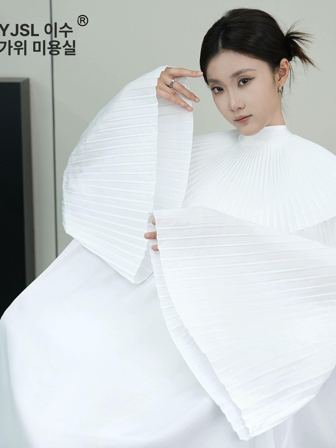 고급 미용실 커트보 헤어커트 플리츠스타일 미용가운 염색보 이발 헤어샵 드라이보 용품 살롱 - 상품 이미지