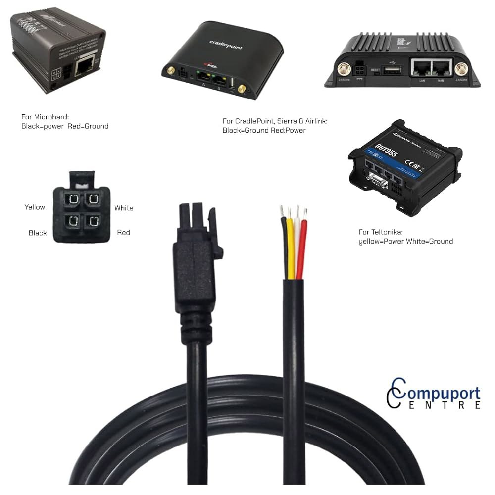 CompuPort - 납땜 팁이 있는 호환 Molex 및 Teltonika, DC Peplink, 모뎀과 에어링크, 케이블, GPIO Perl 기타 전원 Cradlepoint, - 상세 이미지 2