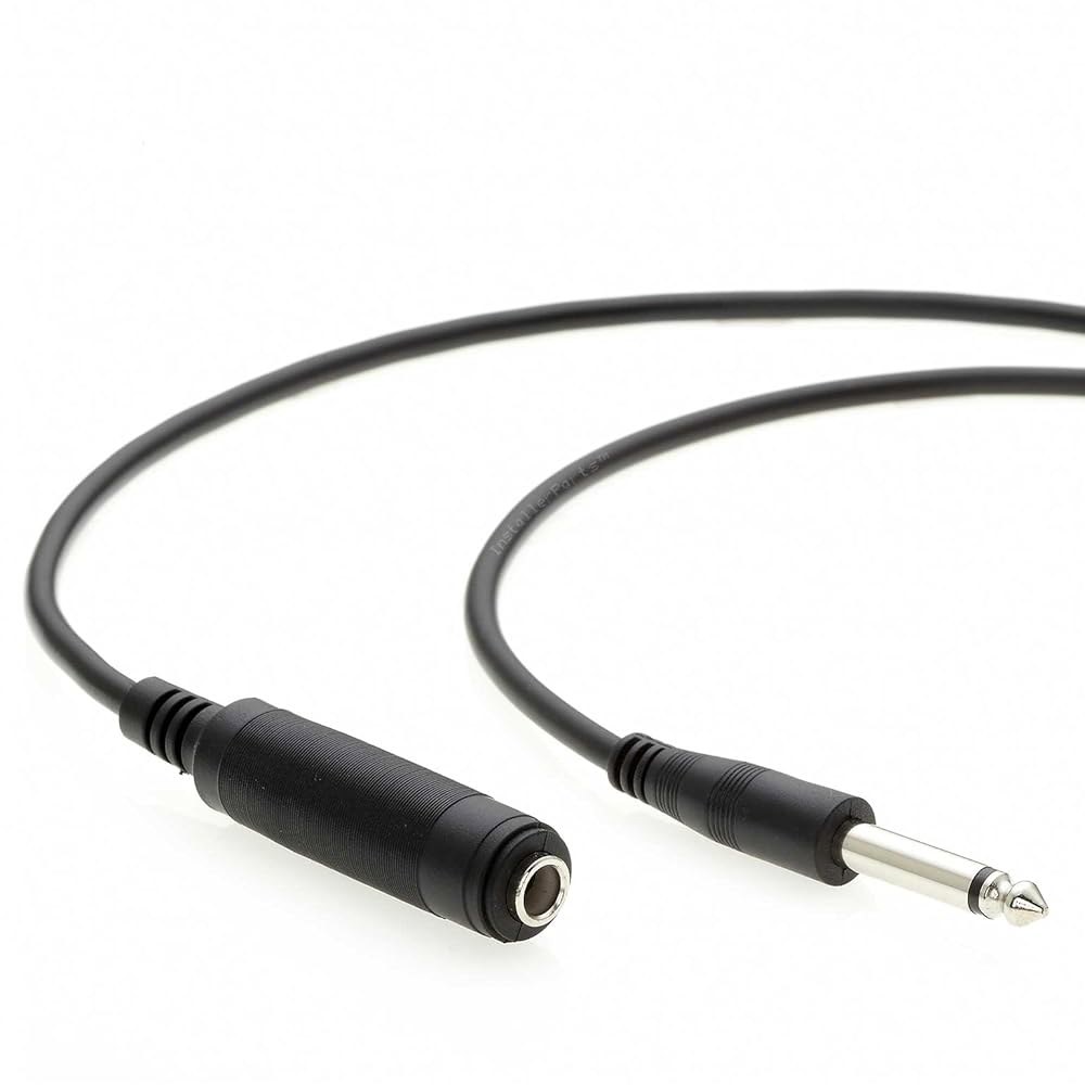 InstallerParts 100피트 0.6cm(1/4인치) 모노 수-암 악기 및 마이크와 기타 앰프, 호환되는 케이블 연장 오디오 6 Feet Black - 상품 이미지