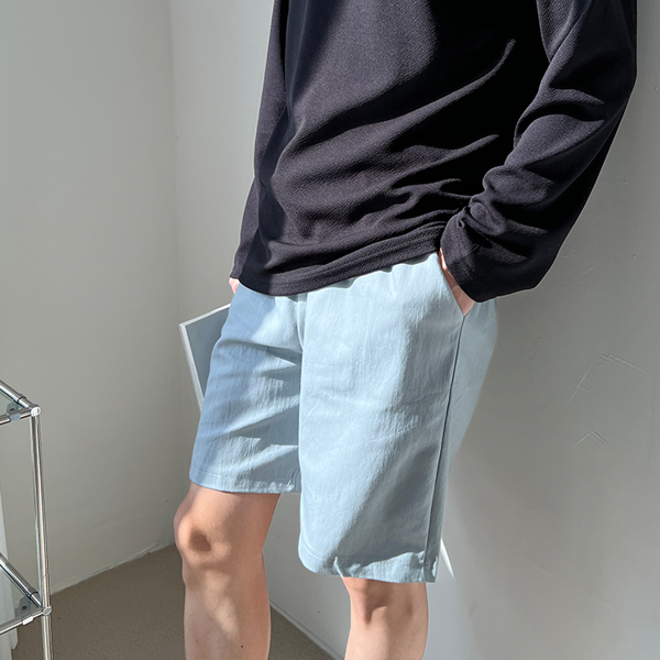 데일리 남성 밴딩 반바지 코튼 남성마 반바지 여름 린넨 - 상품 이미지