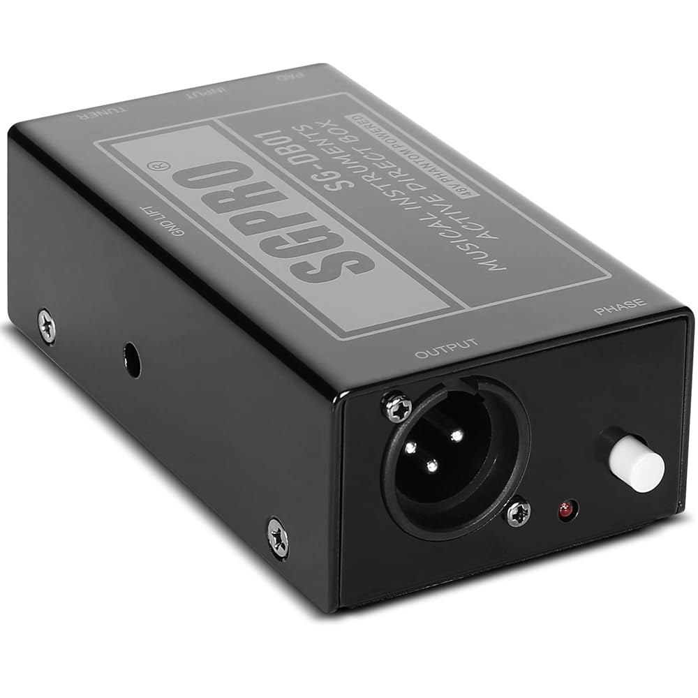 SGPRO 액티브 다이렉트 박스, 기타, 팬텀 0.6cm(1/4인치)에서 키보드 기타 유닛 48V XLR, 악기용 녹음 및 퍼포먼스 신호 같은 라이브 파워 베이스 스튜디오와 그라운 - 상세 이미지 3