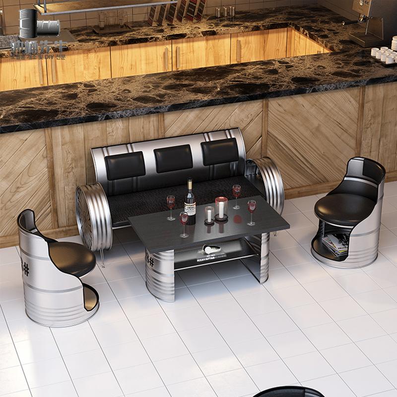 드럼통 의자 테이블 세트 컬러 복고 깡통 고깃집 철제 술집