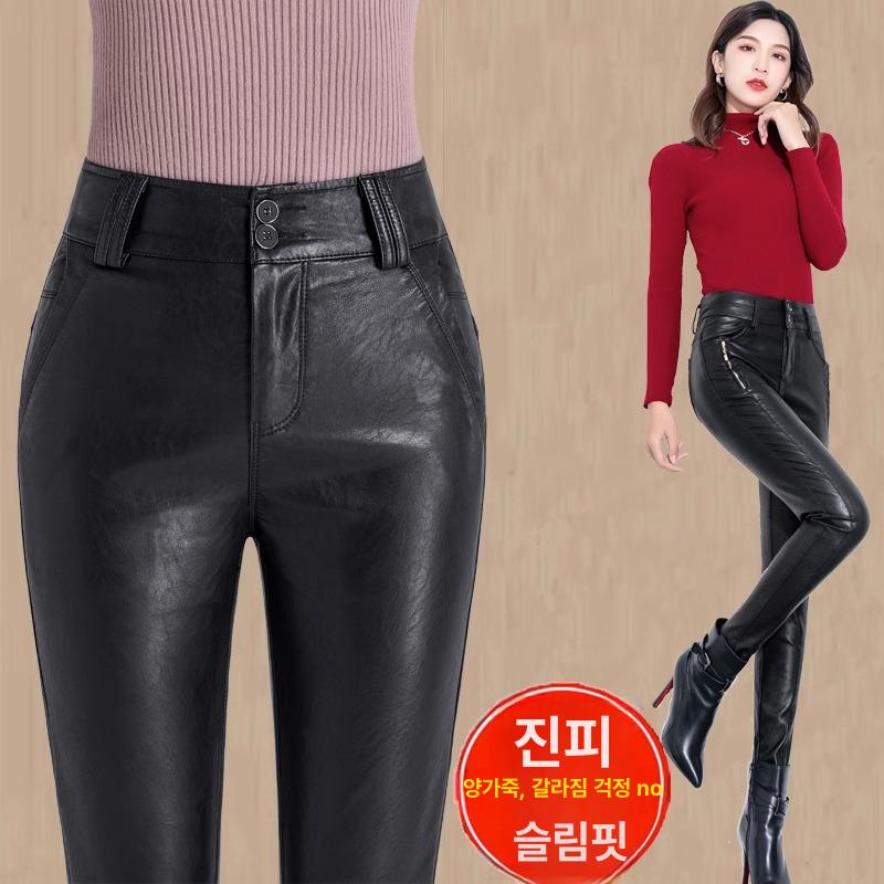 여자 레더 가죽스키니 레자바지 가죽 가죽바지 - 상세 이미지 2