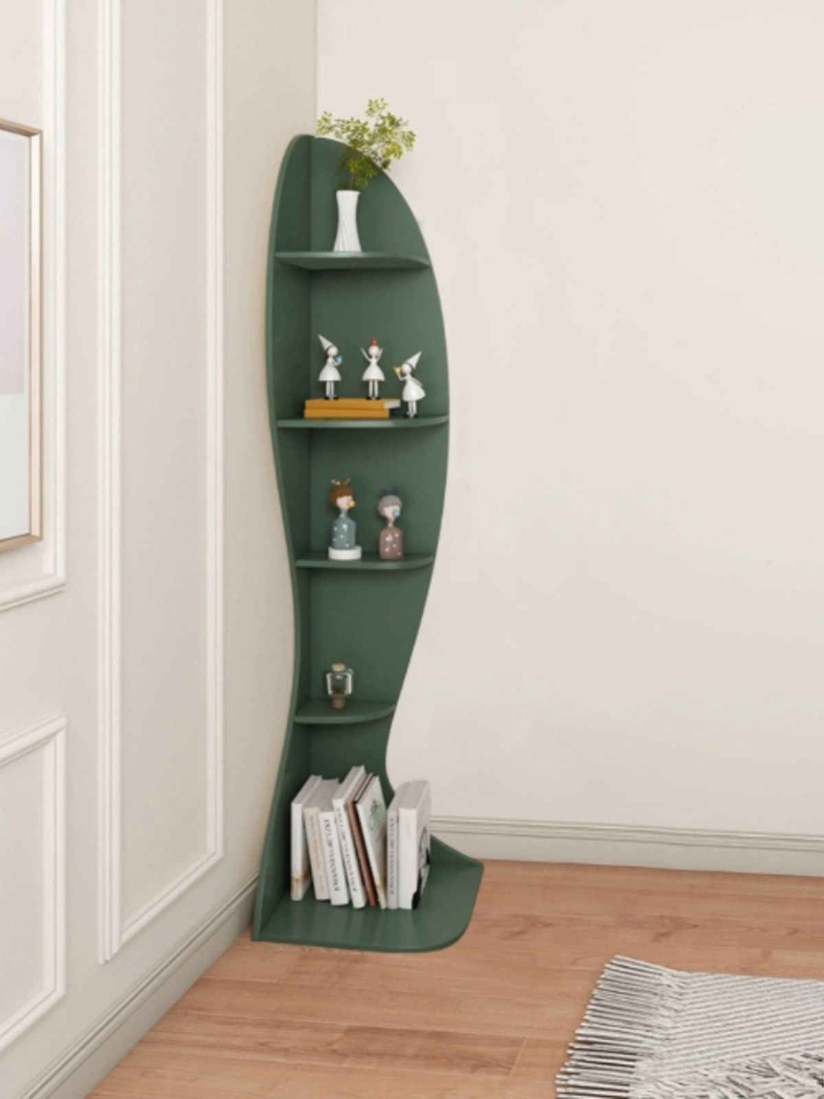 코너 수납장 거실 진열장 기숙사 틈새 선반 서랍형 침실 MJL 001 와일드그린 40 x 40x182 조립 필요 - 상세 이미지 2