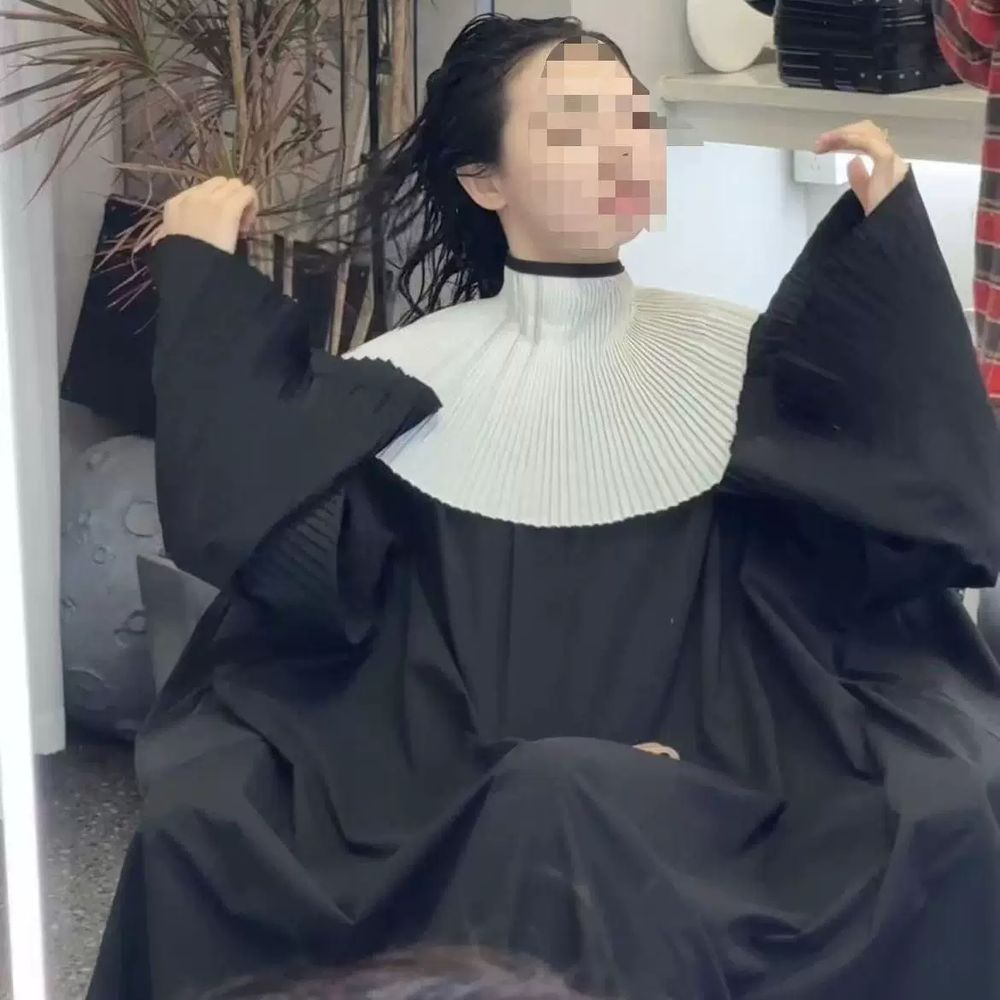 고급 미용실 커트보 헤어샵 헤어용품 플리츠스타일 헤 A. 화이트 플리츠 숄 지금 구매 가능 - 상세 이미지 2