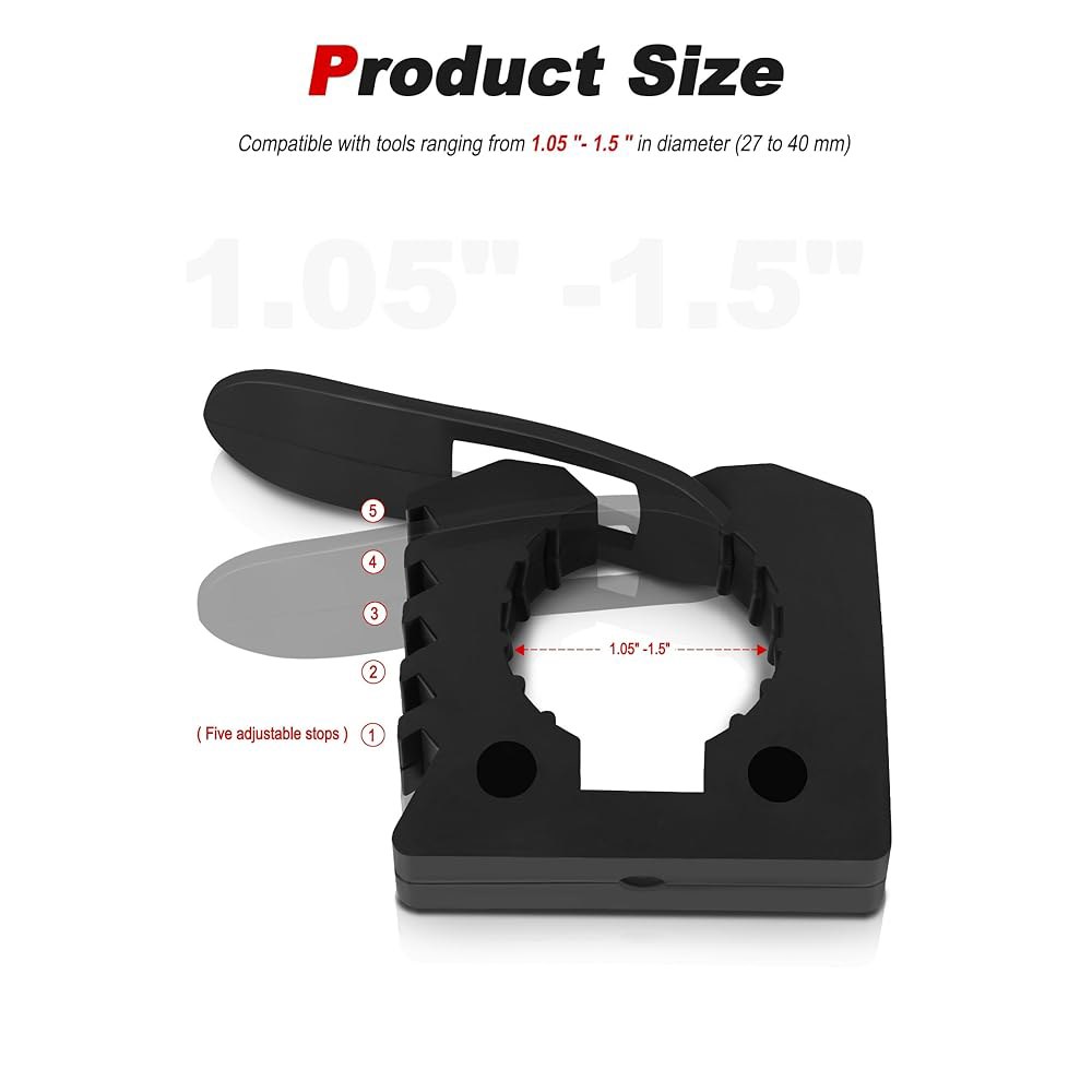 NILKATSS 2팩 고무 몰리 패널 마운트, 플레이트 및 가능한 키트, 조절 슬롯, 홀더 2.5-5.1cm(1-2인치) 도구 다목적 안전한 MOLLE 클램프 리지드 기타 공구 - 상세 이미지 3