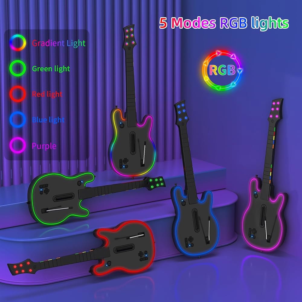 Lyvix Wireless Guitar Hero Controller for PS3/PS4/PC, Rechargeable Game Hero, Rock Band, Clone Fortn - 상세 이미지 3