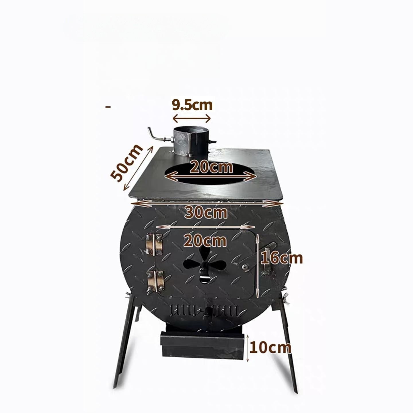 장작 화로 연통 난로 별장용 화목 주물 거꾸로 타는 오븐 포함 패널 4mm 66 57cm - 상품 이미지