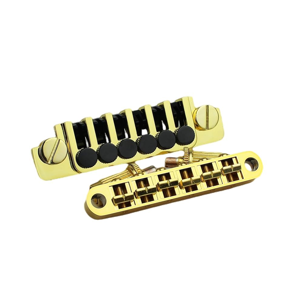 Guyker Guitar Tune-O-Matic 새들 브릿지 GM003 및 빈티지 스톱 바 락 TP6 테일피스 콤보 교체품 Gibson Les Paul LP SG 스타일 6 스트링 - 상품 이미지