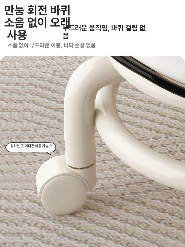 바퀴달린 등받이 좌식 허리 보조의자 구름 쿠션의자 - 상세 이미지 3