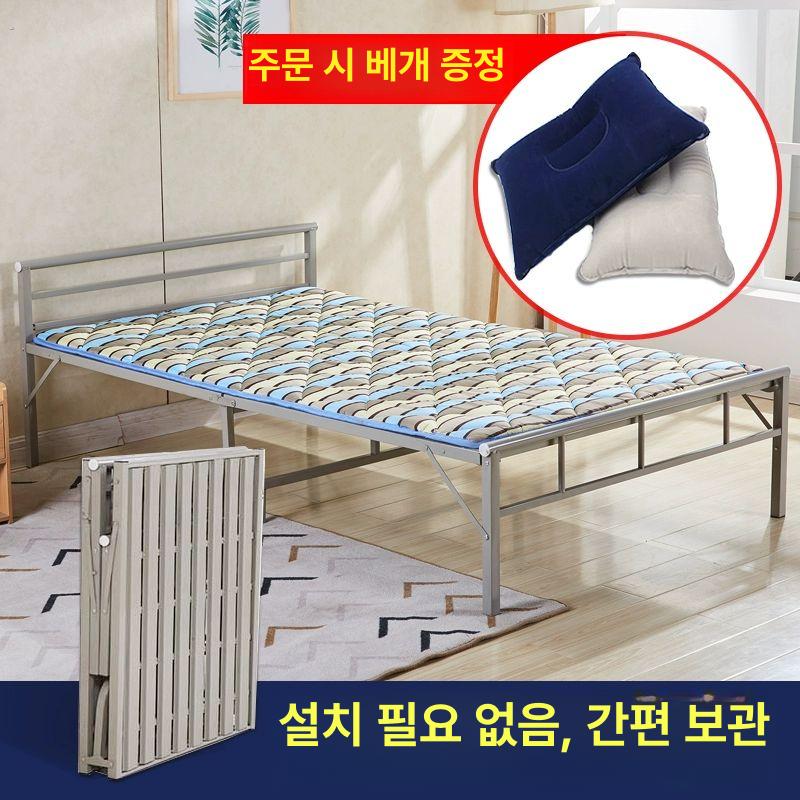 슈퍼싱글 철제 프레임 매트리스 접이식 폴딩침대 높은 조립식침대 - 상세 이미지 2