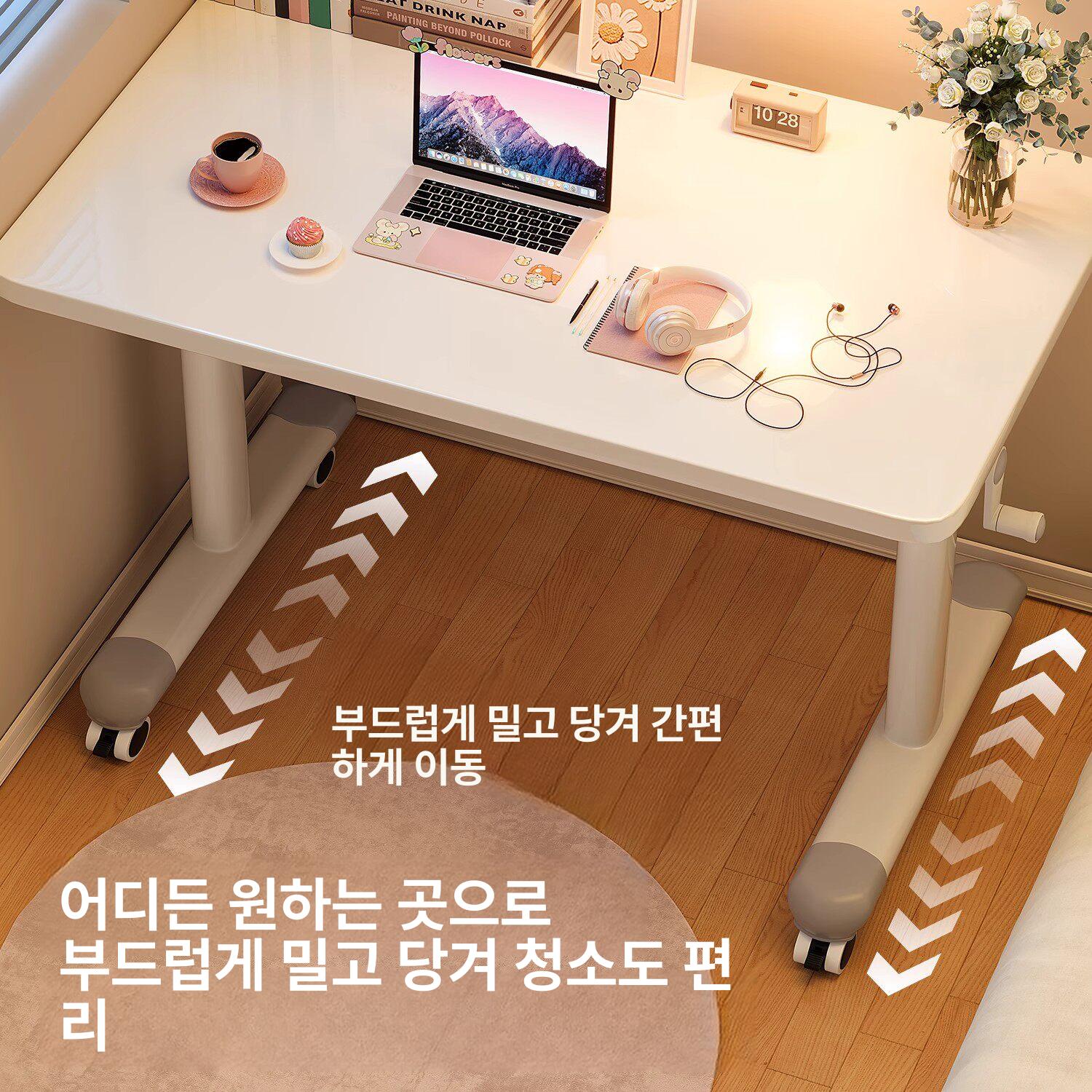 수동 모션데스크 높이조절 스탠딩 책상 테이블 이동식