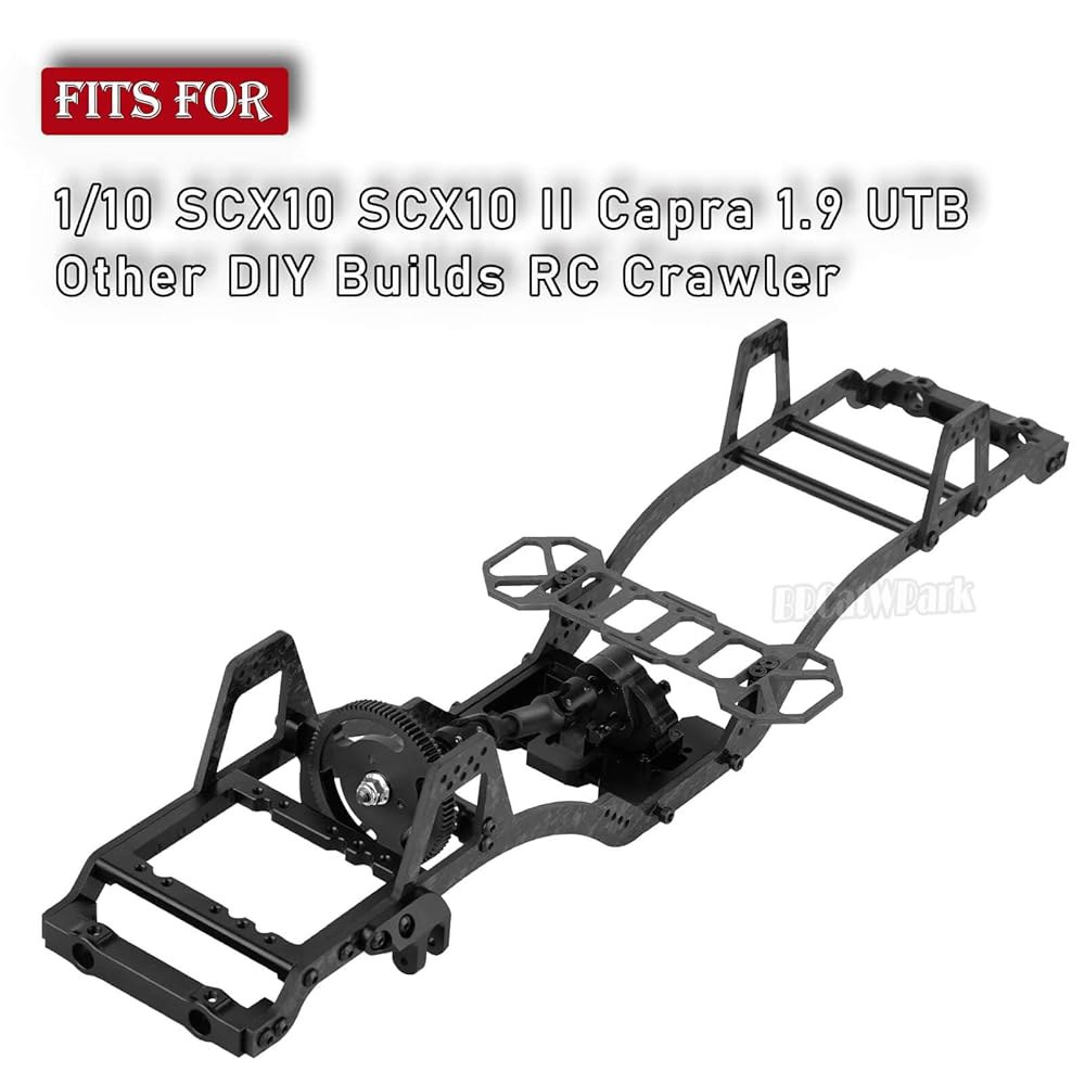 BRCatWPark RC 탄소 섬유 LCG 프레임 1.9 바디 DIY 전면 SCX10 장착 빌드 기타 UTB 마운트 브레이스, II 키트, 및 1/10 Capra 변속기 블랙 부품 - 상세 이미지 3