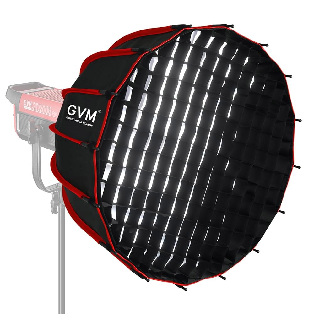 GVM 60cm(24인치) 소프트 박스 조명 스튜디오 마운트, 사진용 라이트, 파라볼릭 보웬스 마운트 릴리즈 및 PRO-SD200B/ 기타 소프트박스 퀵 SD300B/SD400B/ - 상품 이미지