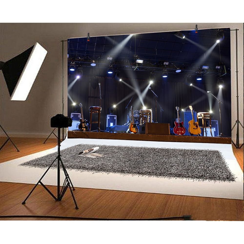Yeele 3 x 2.4m(10x8피트) 밴드 소품 배경 촬영 성인 나이트 포토콜 벽지 무대 부스 퍼포먼스 스튜디오 노래 스포트라이트 클럽 기타 록 쇼 비닐 비디오 바 사진 인물 - 상세 이미지 2