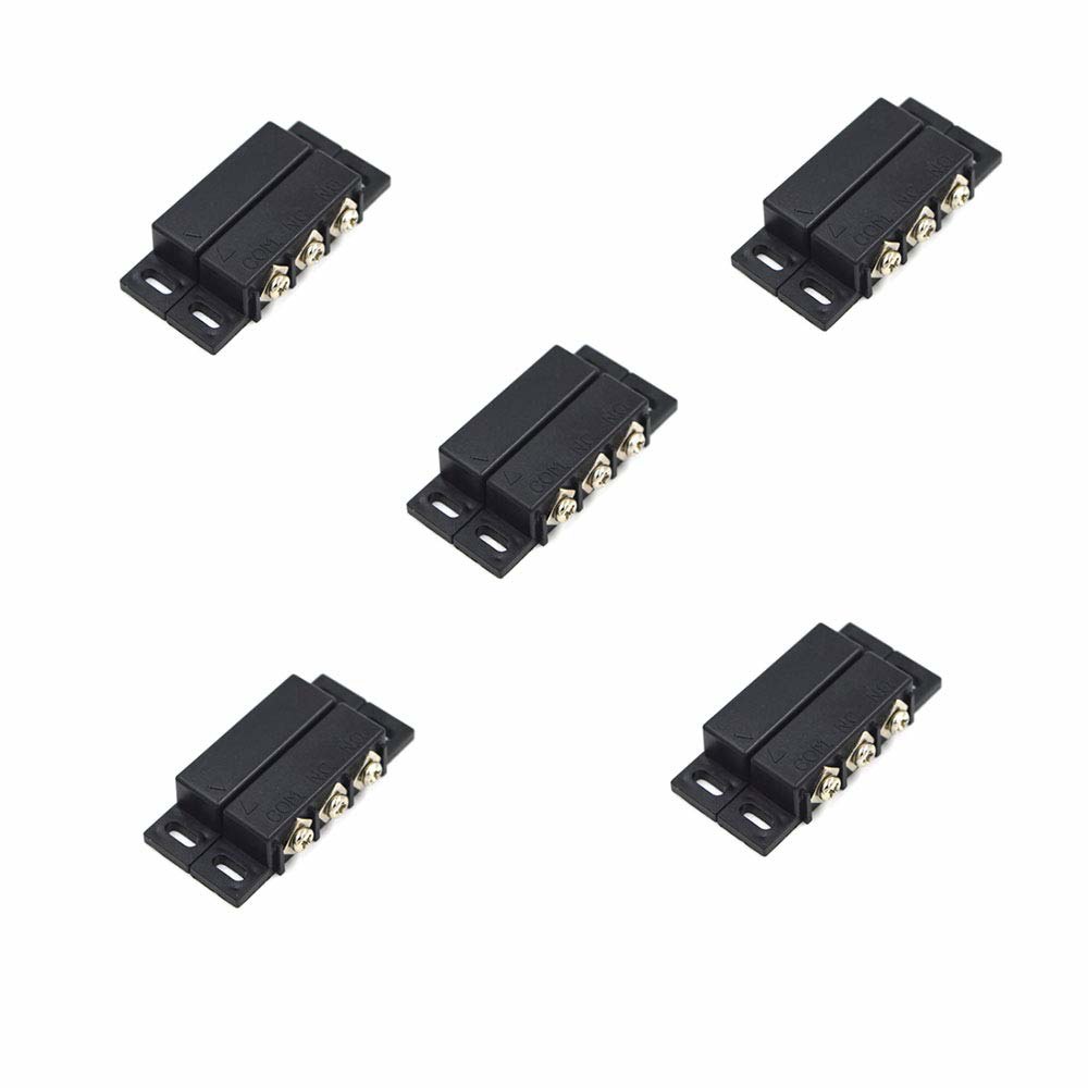 SpzcdZa 5세트 마그네틱 리드 스위치 기타 접촉 보안 GPS, NC/도어 - 5V 24V 장치용 열림/닫힘 알람 또는 창 12V 스위치, DC 일반 조명 2Sets Black - 상품 이미지