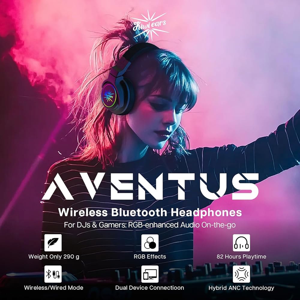 Linsoul Kiwi Ears Aventus 블루투스 팟캐스트 게이밍 이어폰, DJ 드라이버 5.4 ANC가 기타용 재생 이어 다이내믹 있는 82시간 헤드폰, 모니터 무선 듀얼 - 상세 이미지 2