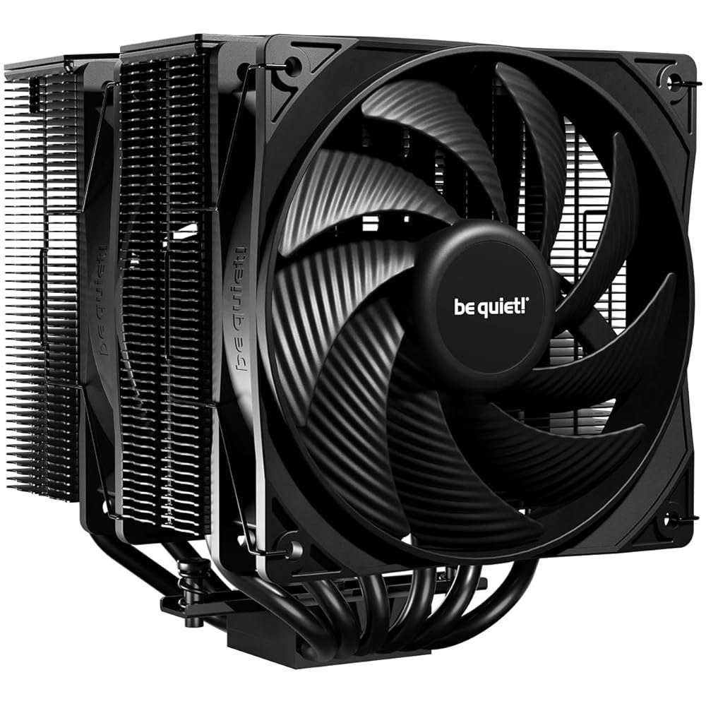 조용하세요! 퓨어 락 프로 3 블랙 CPU 에어 쿨러 | HDT 기술이 적용된 고성능 6mm 히트 파이프 6개 120mm 조용한 PWM 팬 AMD AM4 AM5 / 인텔 LGA - 상품 이미지