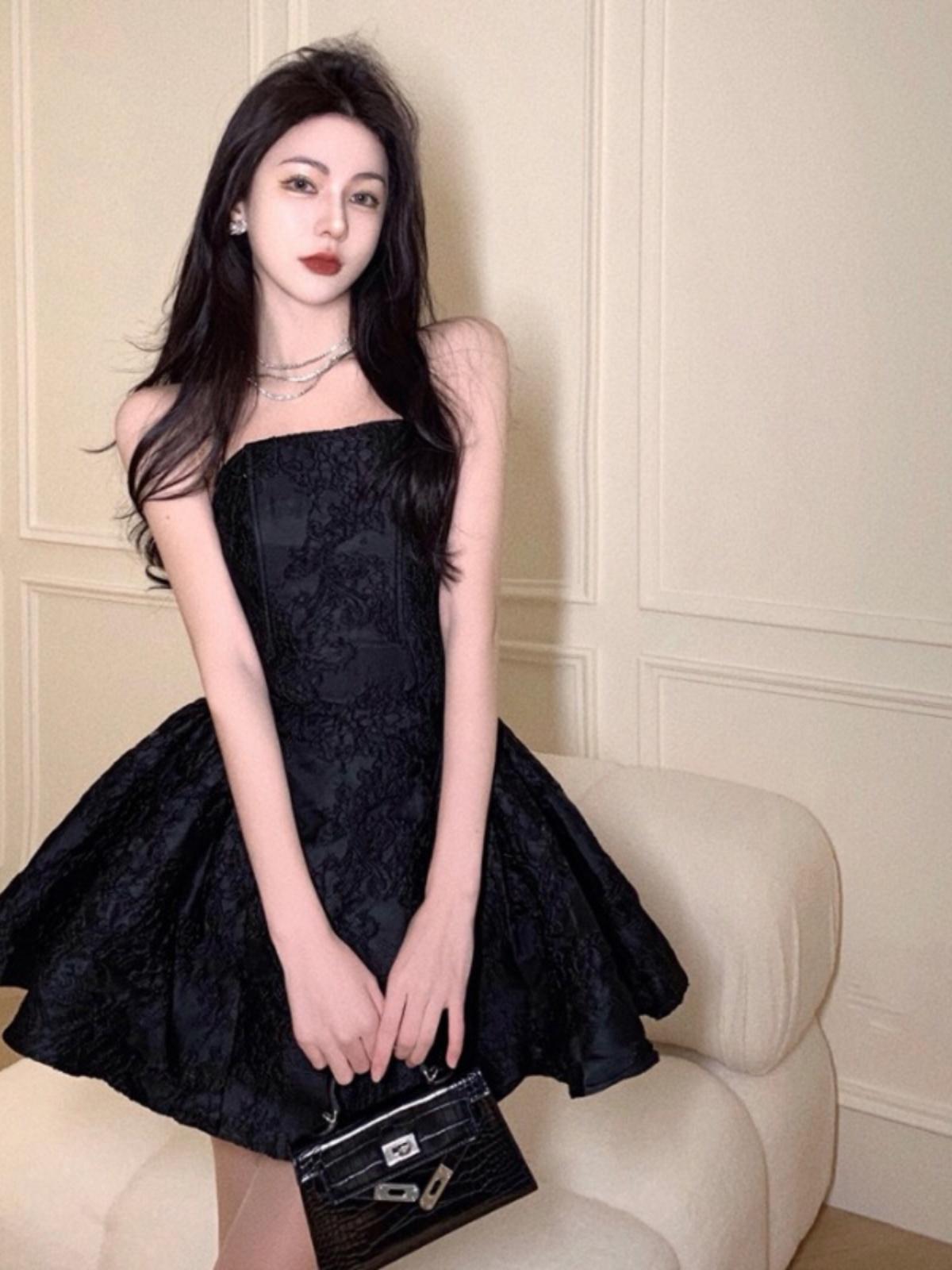 블랙 튜브탑원피스 파티룩 수입 연말원피스 섹시홀복 미니 - 상세 이미지 2