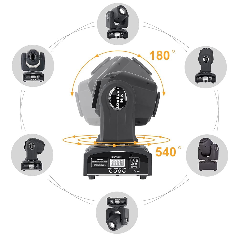 ZKYMZL 60W LED 무빙 헤드 GOBOs 조명, 활성화, 전문 컨트롤 및 완벽한 이벤트를 결혼식 - 8가지 색상의 무대 사운드 DMX512 위한 dj 조명 DJ 생생한 기타 - 상세 이미지 3