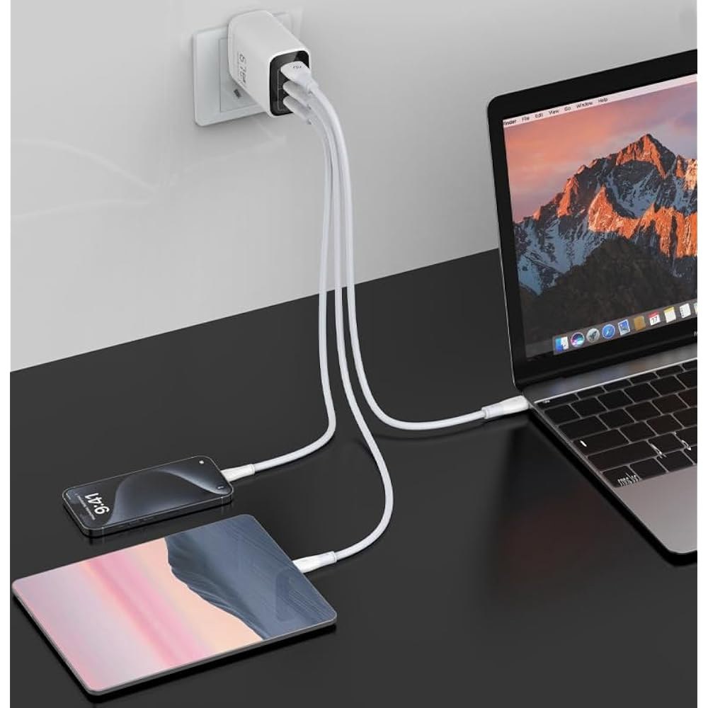 고속 67W 듀얼 USB-C 플러스 태블릿 컴팩트 수천 파워 기타 67W) (화이트, 개의 딜리버리 USB-A 장치용 스마트폰, - 충전기 어댑터 및 GaN 노트북, 전원 - 상세 이미지 3