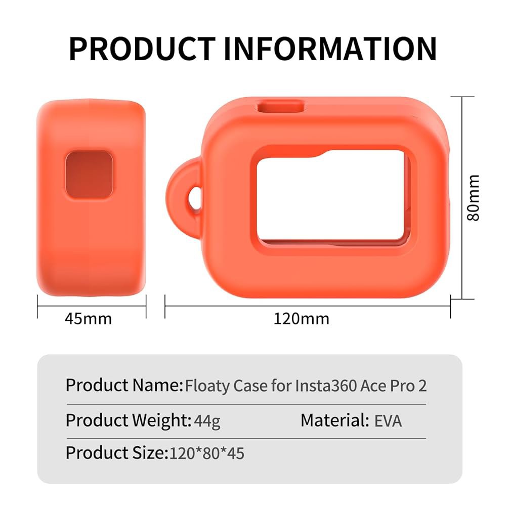 Insta360 에이스 프로 2 액션 카메라용 다이빙 플로티 보호 케이스, 서핑, 웨이크보드 및 기타 스포츠용 접착 안전 버클 앵커 나사가 있는 EVA 플로팅 케이스 - 상세 이미지 2