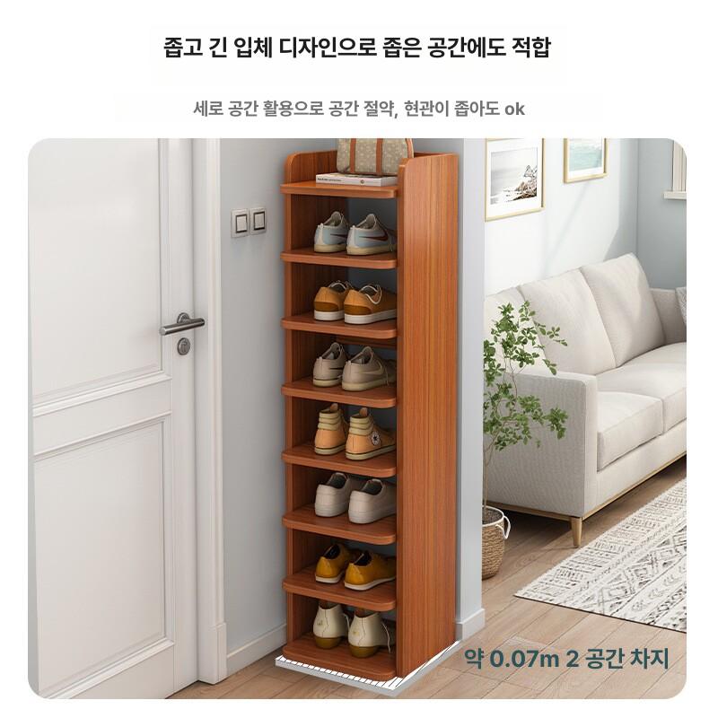 현관 신발장 랙 틈새 수납장 슬림 신발정리대 선반 보관 학원 - 상세 이미지 3