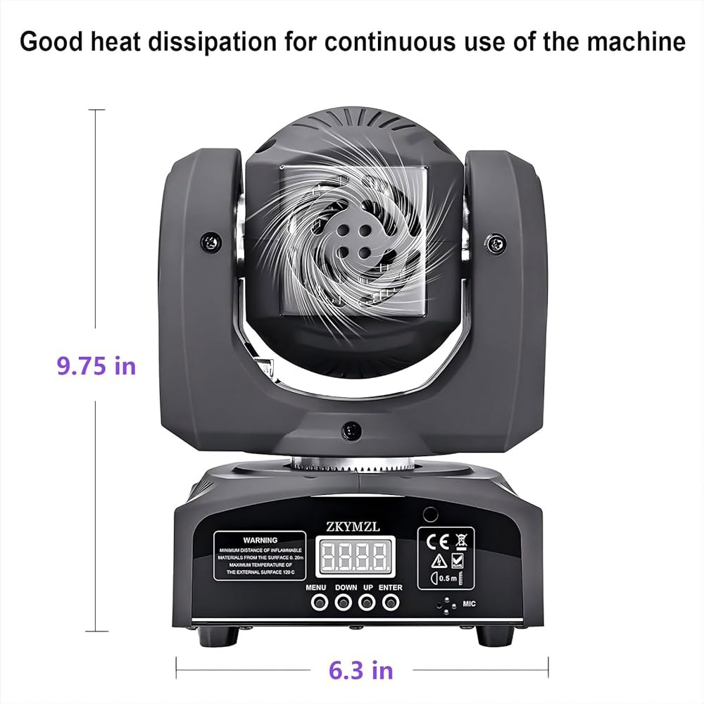 ZKYMZL 60W LED 무빙 헤드 GOBOs 조명, 활성화, 전문 컨트롤 및 완벽한 이벤트를 결혼식 - 8가지 색상의 무대 사운드 DMX512 위한 dj 조명 DJ 생생한 기타 - 상세 이미지 2
