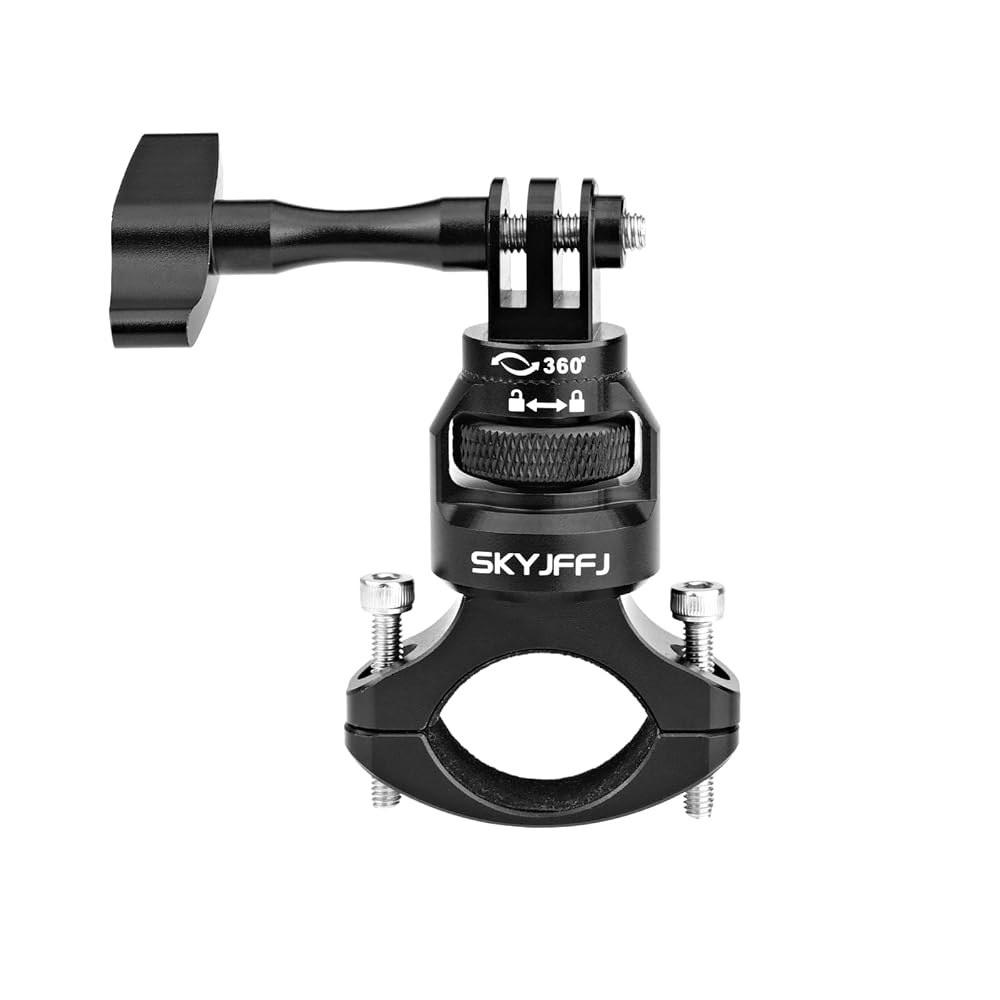 SKYJFFJ 자전거 핸들바 마운트, Gopro Hero 13 12 11 10 9 8 360도 알루미늄 합금 오토바이 카메라 DJI Osmo Insta360 AKASO 및 기타 - 상품 이미지