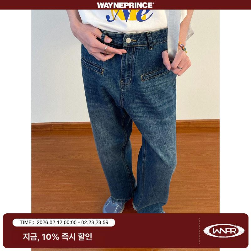 남성 와이드 팬츠 회색 카고 슬랙스 긴바지 - 상세 이미지 2
