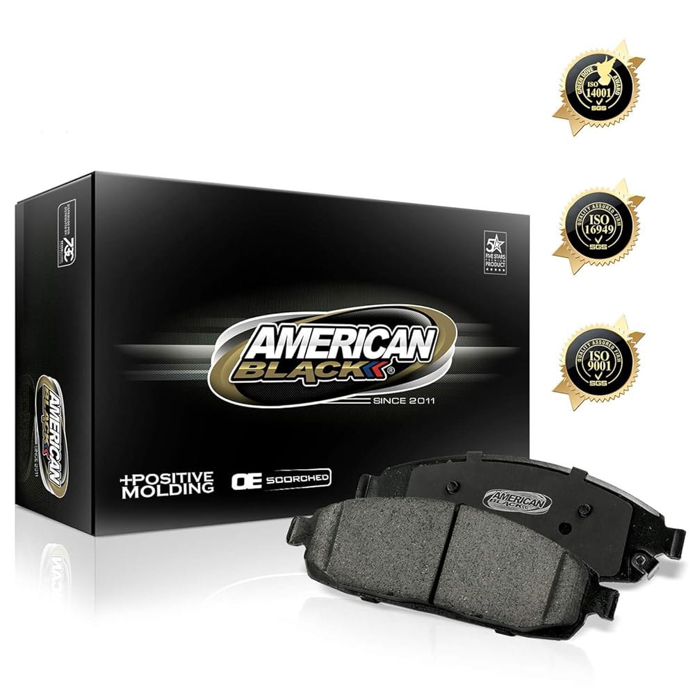 American Black D-1498 프리미엄 세라믹 2022 및 (이미지 WK 조용하고 듀랑고 호환 닷지 - 그랜드 후면 지프 2011-2021 브레이크 기타와 참조) 패드 - 상품 이미지