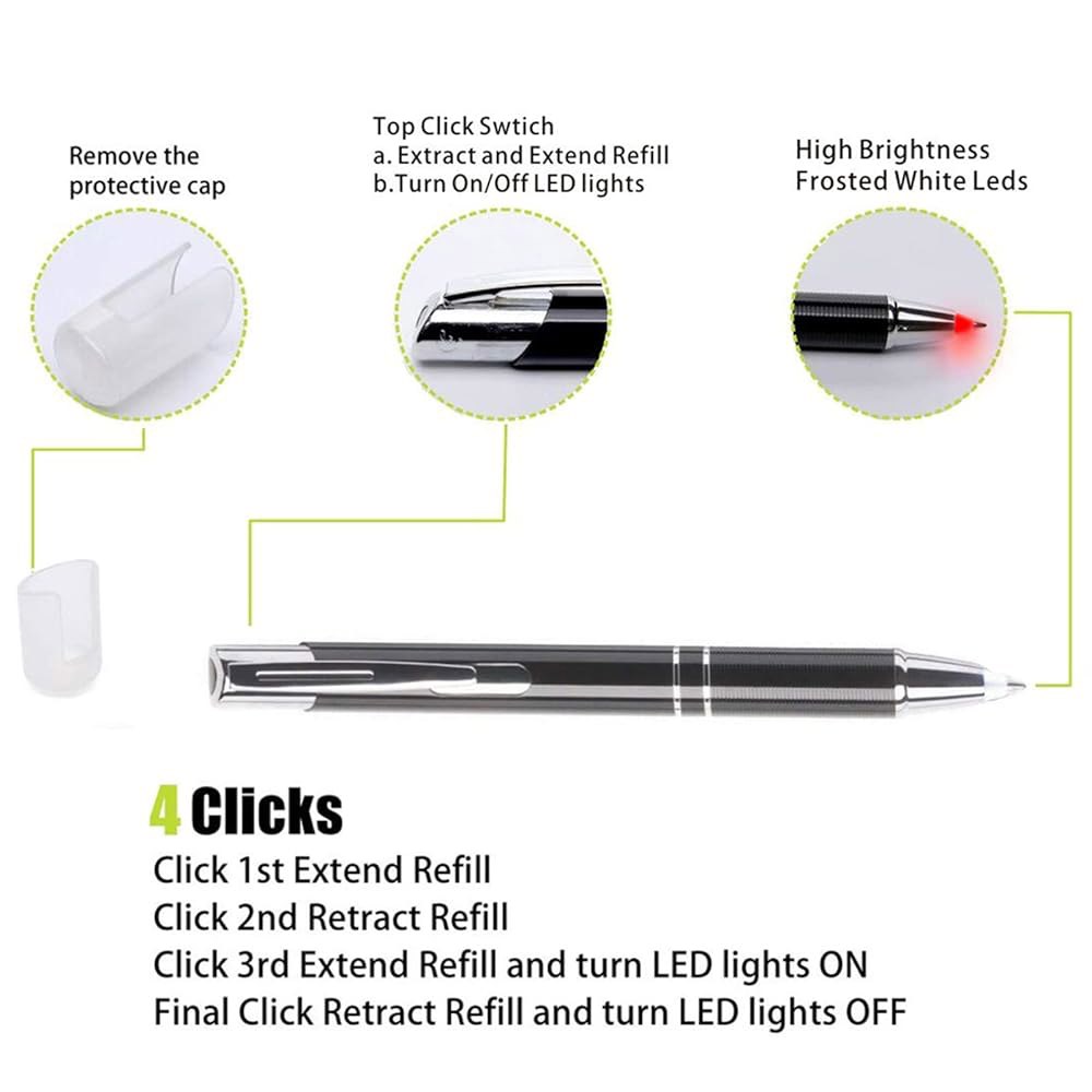 GS GLOWSEEN Dorm Room Essentials 라이트 교사를 방해 화이트) 글쓰기, LED 포함 볼펜, 기타 (그린/웜 - 어둠 방지 조명 선물, 학생 속에서 위한 - 상세 이미지 2