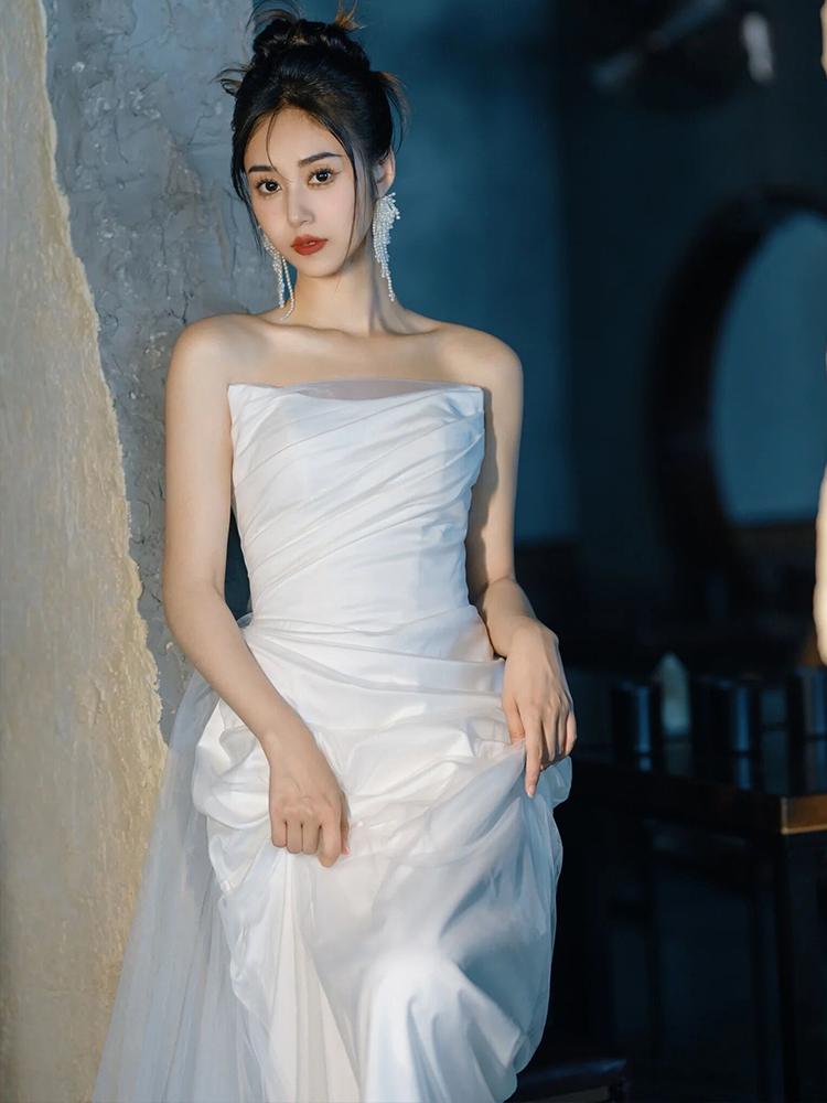 튜브탑드레스 셀프웨딩스냅 튤드레스 스튜디오 촬영용 - 상세 이미지 4