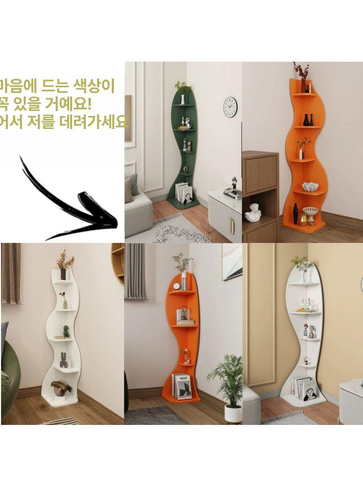 코너 수납장 거실 진열장 기숙사 틈새 선반 서랍형 침실 MJL 001 와일드그린 40 x 40x182 조립 필요 - 상세 이미지 4