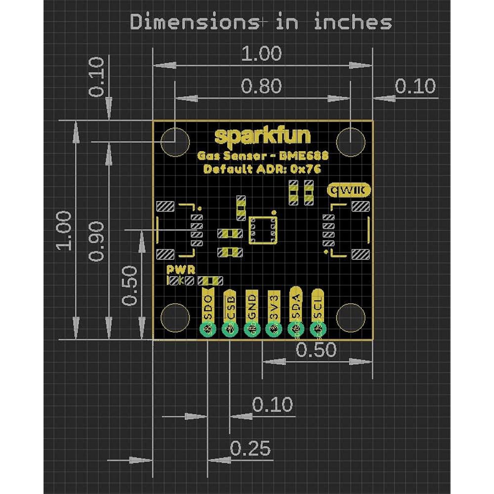 SparkFun 환경 센서 - BME688 기압 가스 스캐닝 VOC (Qwiic) 범위 부품의 10억 온도 및 기타 스캔 당 VSC 습도 ppb - 상세 이미지 2
