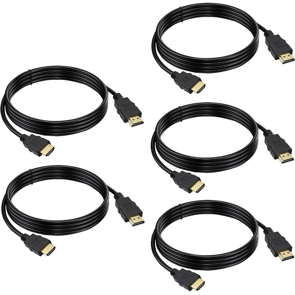 HDMI 케이블 3m(10피트)/3M 5팩, 4K 고속 지원 기타 HDCP 및 모니터 컴퓨터 코드 PS4 eARC, ARC TV 3m(10피트), 2.0 Xbox PS5 3D, - 상품 이미지