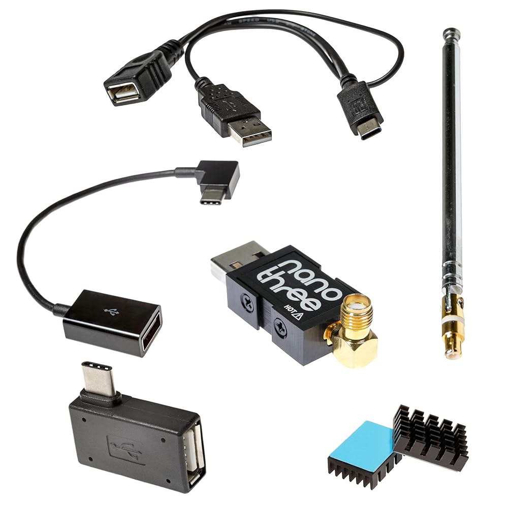 NESDR 나노 3 OTG, USB-C & (OTG) USB 에디션 호스트 번들. RTL-SDR 및 R820T2 On-The-Go 세계에서 라디오(SDR)! 프리미엄 작은 RTL2 - 상품 이미지