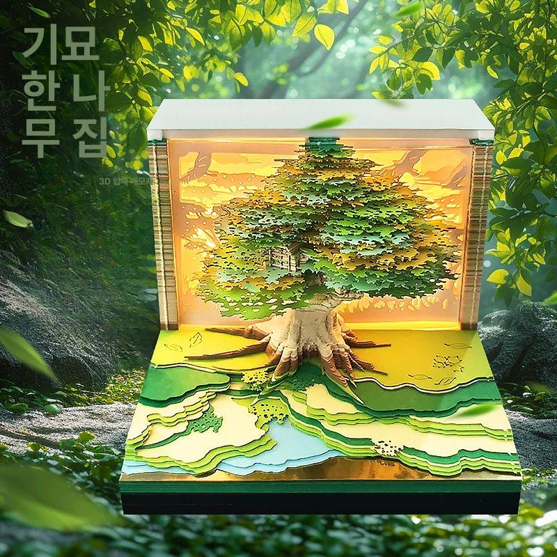 뜯어쓰는 메모장 입체 장식 달력 노트 3D 조각 메모지 크리스마스 이글루 - 상품 이미지