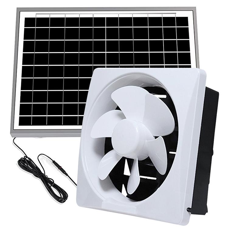 창문 환기팬 태양광 창고 농막 가정용 야외용 옥상 연기 6인치 12V + 25W 태양광 패널 - 상품 이미지