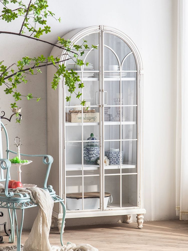 엔틱 장식장 프랑스 유리 아치형 거실장 수납장 빈티지