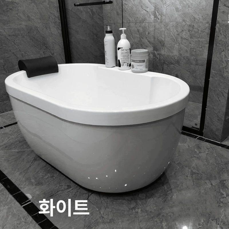 세라믹 욕조 거품목욕 호텔 아크릴 교체용 화이트 욕조+5종 세트 1.2m - 상세 이미지 4