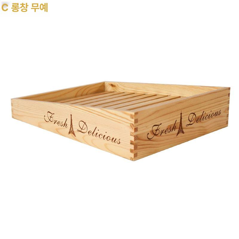 빵진열트레이 나무쟁반 논슬립 카페 우드 서빙 구형 예쁜 소나무 경사형 원목 접시 라이트 - 상세 이미지 5
