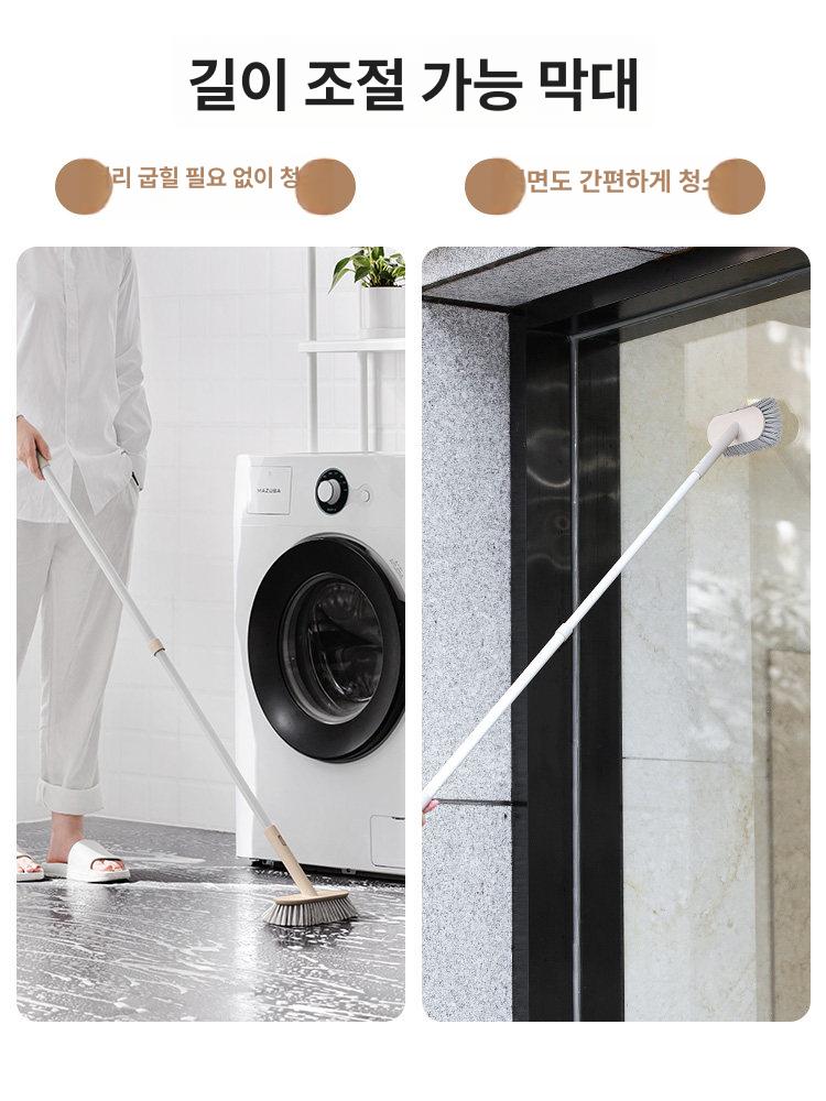 업소용 바닥솔 마대솔 바닥청소 브러시 청소용 긴청소솔 접이식 분리형 바닥 브러시 1개 - 상세 이미지 5