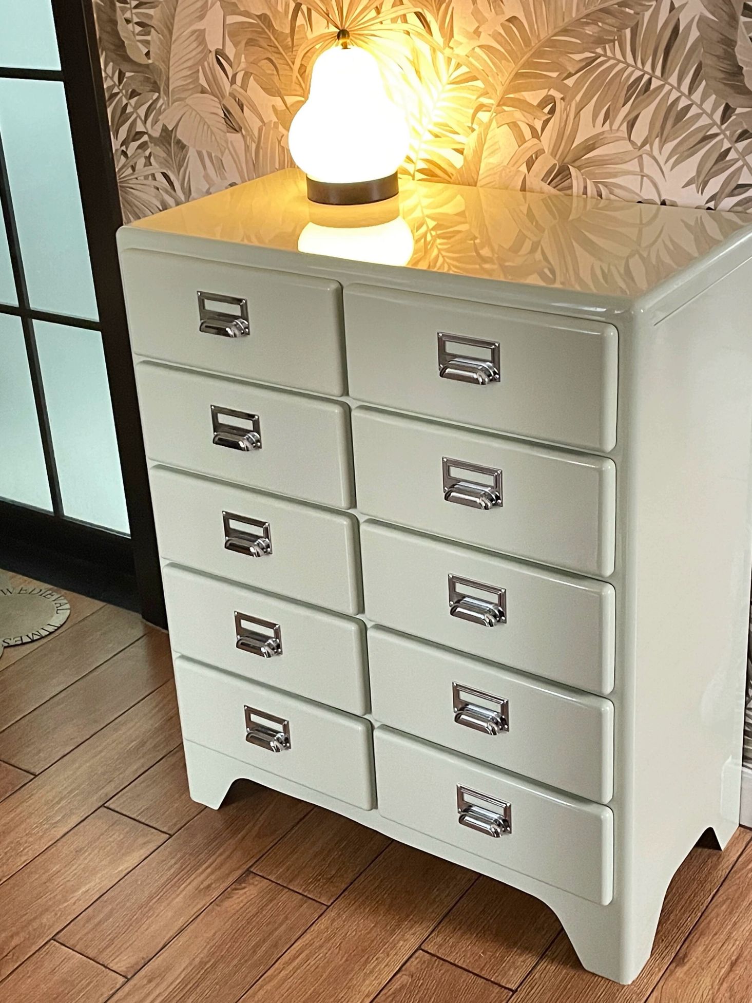 철제 스틸 옐로우 서랍장 캐비닛 수납 아이보리 드로즈 1문 3단 화이트 x 62 45x115cm 완제품 조립 완료 - 상세 이미지 3