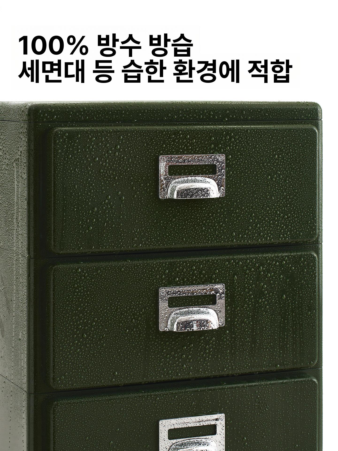 철제 서랍장 대형 다용도 수납 레트로 디자인 핑크 3단 서랍 - 상세 이미지 4
