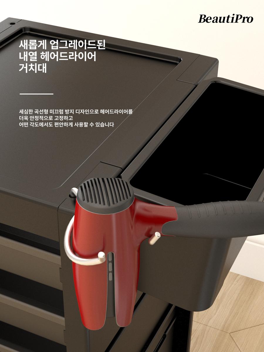미용실 트롤리 미용카트 네일샵 업소용 철제 서빙카트 8단 서랍 클립 방지 바퀴 문 없음 - 상세 이미지 5