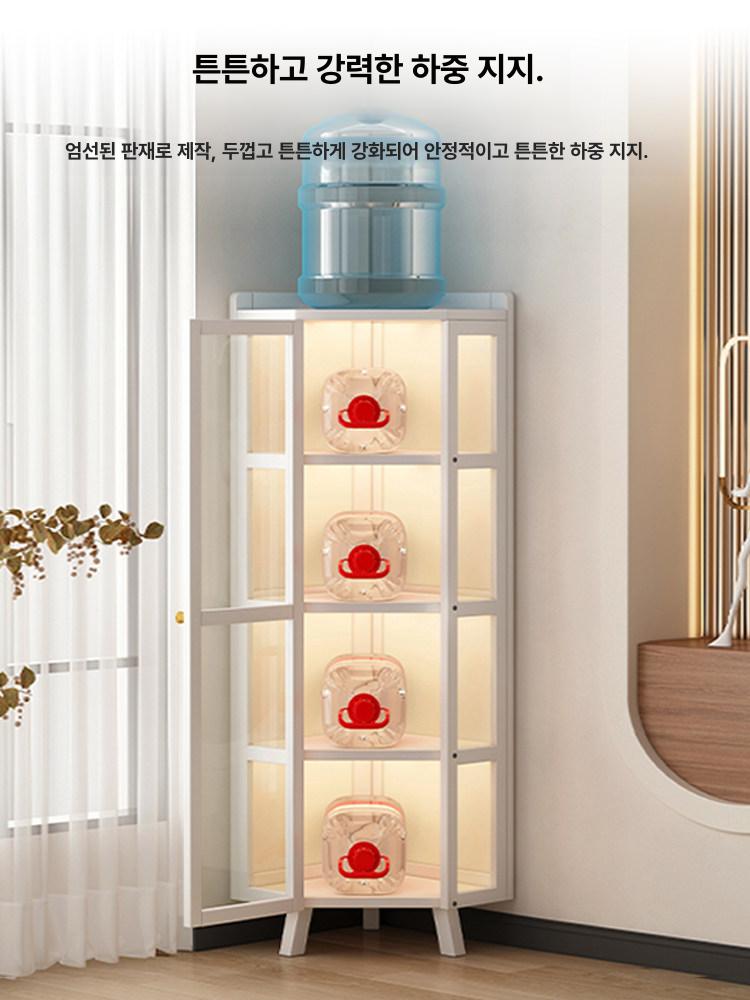 코너 수납장 틈새 거실 아크릴 침실 장식장 구석 주방 조립 미니 코너장 모서리책장 캐비닛 - 상세 이미지 5